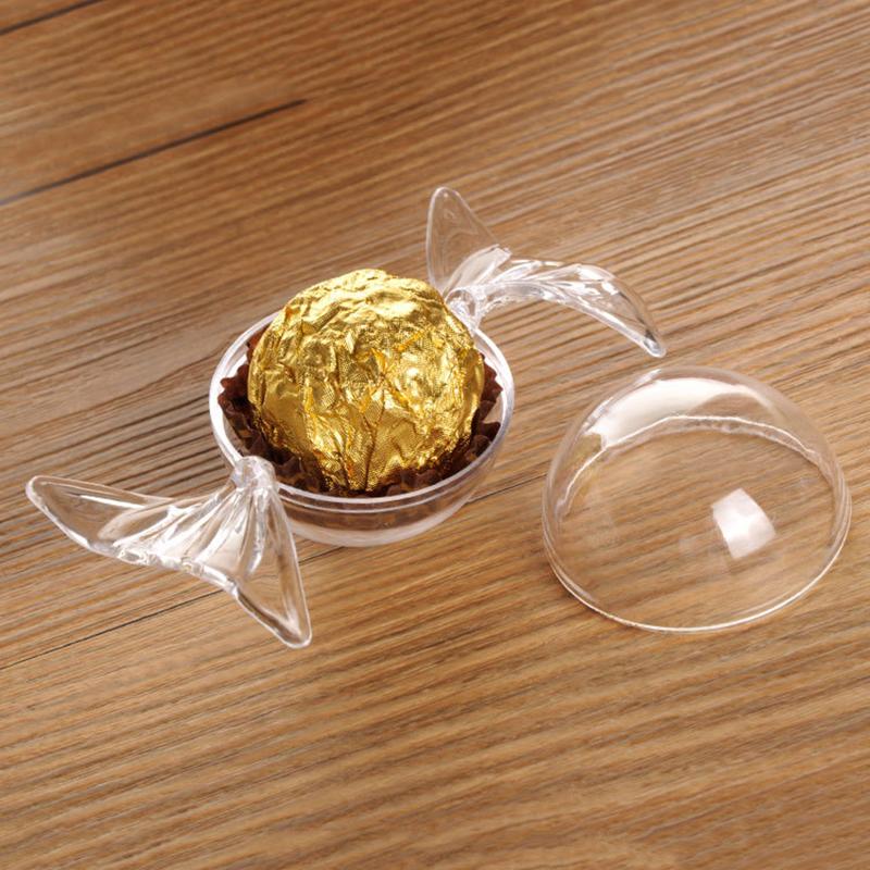 12 шт. конфет в форме шоколадной коробки, свадебная коробка для конфет на день рождения, прозрачный пластиковый контейнер для закусок, принадлежности для вечеринок и праздников