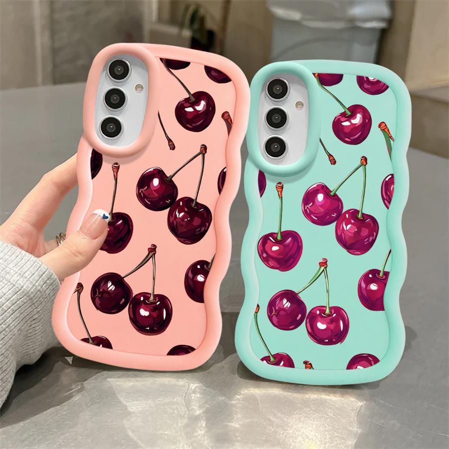 Мягкий чехол для телефона Samsung Galaxy A52 A21s A13 A16 A11 A15 A14 A12 A03 A06 A23 A05 A33 A22 A04 A53 Фрукты Вишня