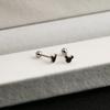 Stainless Steel Geometric Black Series Stud Earrings, Cross Simple Earrings, Love Dripping Oil Personalized Earrings