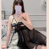Women Bow Breasts Exposed Sexy Lingerie Set Erotic Lingerie Beautiful Porn Set Lace Perspective Nightdress Intimate  Dress Set