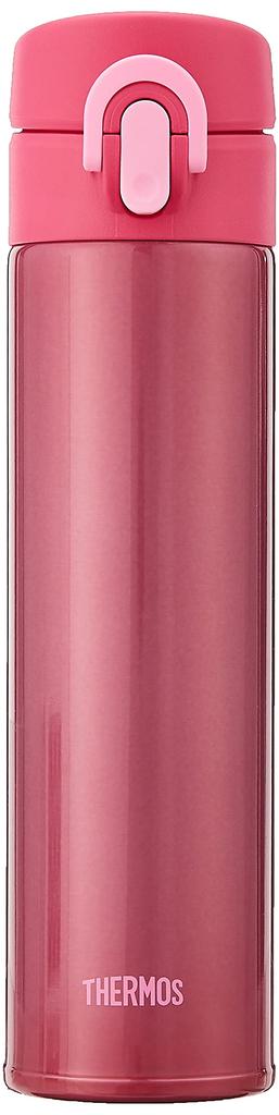 THERMOS Vacuum Insulated Portable Mug Open P (One-Touch Type), 0.4L, Pink, JNI-400