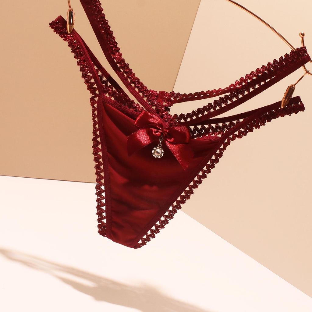 2025 Seamless Ice Silk Thong: Low Waist, Thin Strap, Bow Detail