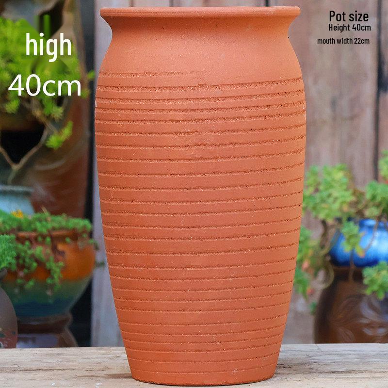 Large Yixing Ceramic Flower Pot: Nine-Tailed Fox Design, Breathable Jar for Green Plants and Flowers
