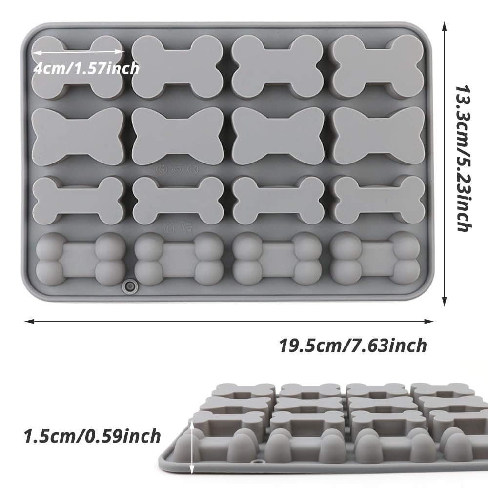 Dog Snack Silicone Mold Bone Shape Baking Mold Jelly Candy Chocolate Ice Multi-use Color 3PCS