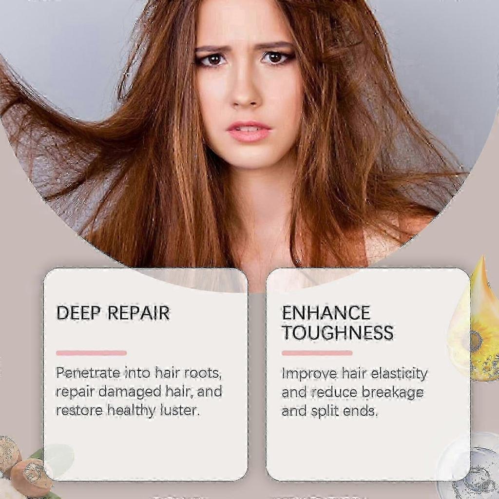 Hoegoa collagen hair care mask repairs dry and frizzy hair, moisturizes and smoothes, improves hair quality and makes it smooth New Arrival