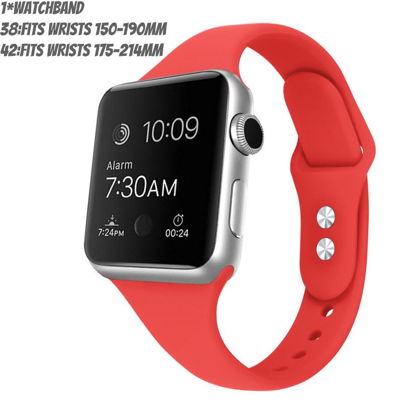 Ремешок для Apple Watch с тонкой талией, силиконовый ремешок, двойная пряжка, легкий, для фитнеса