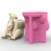 Bear and Girls Pen Holder Silicone Molds Table Ornament Mould Plaster Making Tool Succulent Planter Mold Easy To Clean