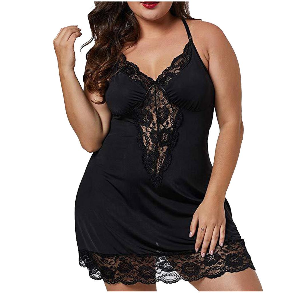 Women Fashion Sexy Plue Size Lace Underwear Suspender Skirt Nightdress