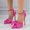 2025 New Women Pumps Sandals Fashion Butterfly-Knot Pointed Toe Ankle Buckle Strap Stiletto High Heels Wedding Dress Shoes