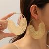 Vintage Bohemian Exaggerated Personality Large Hollow Round Women's C-shaped Earrings