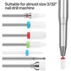 7pcs Ceramic Nail Drill Bits Set 2.35mm Acrylic Nail File Drill Bit For Manicure Pedicure Cuticle Gel Nail Polishing