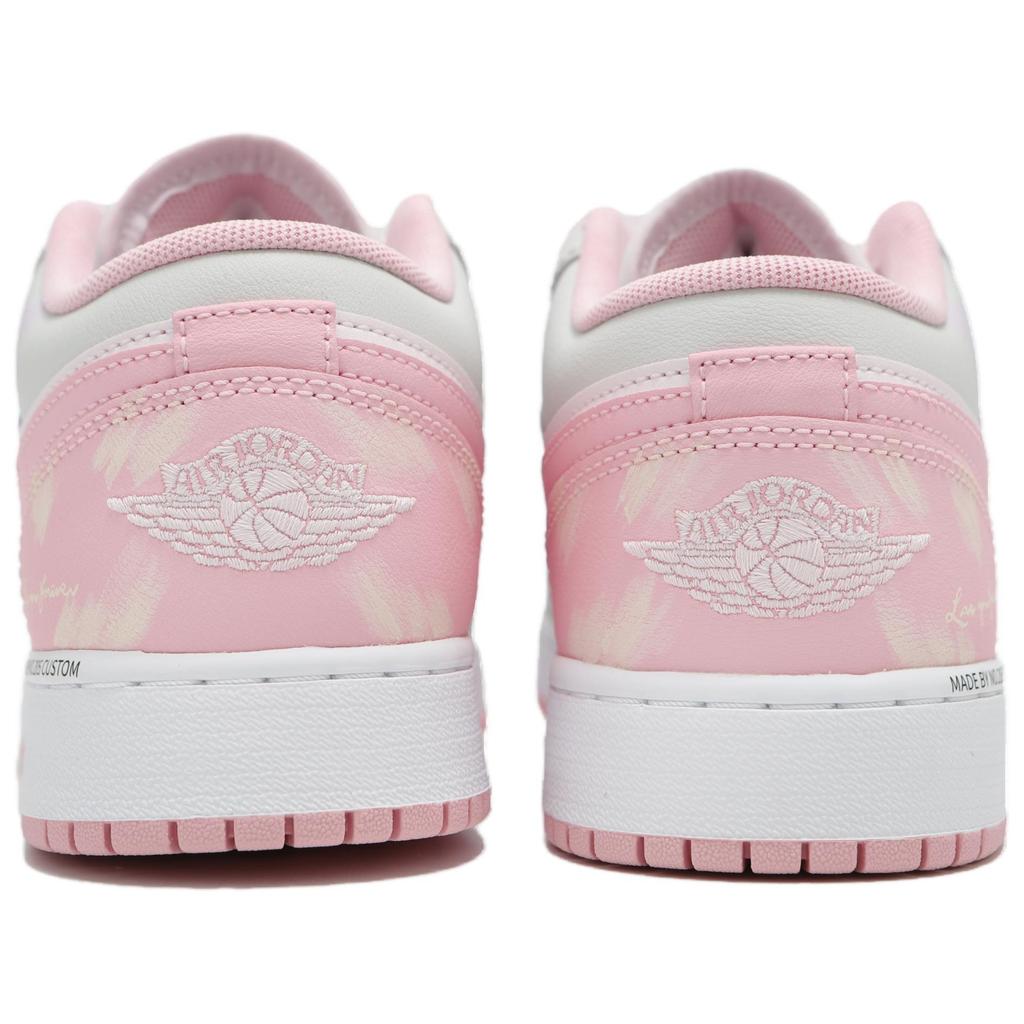 Jordan Женские низкие баскетбольные кроссовки Air Jordan 1, розово-фиолетовые, модель 553560-614(Team82-)