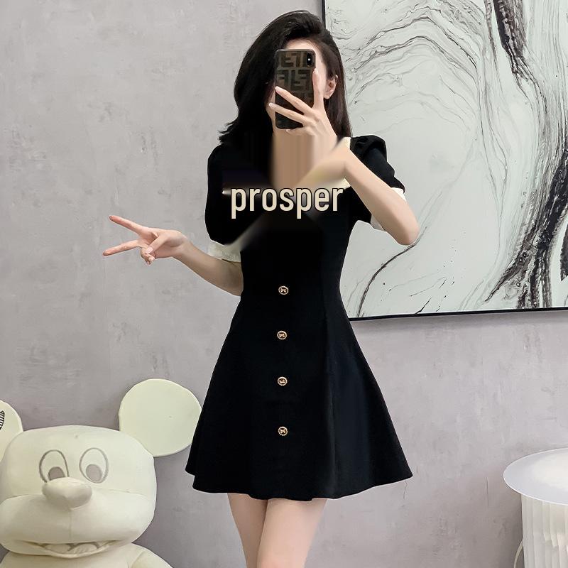 Plus Size French Bow Slimming Dress for Pear-Shaped Women - Niche Design Skirt
