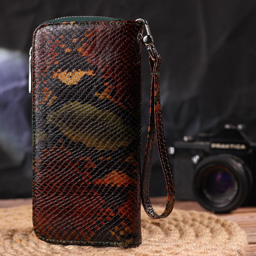 Стильный женский кошелек из натуральной фактурной кожи CANPELLINI Wallet 21618 Разноцветный