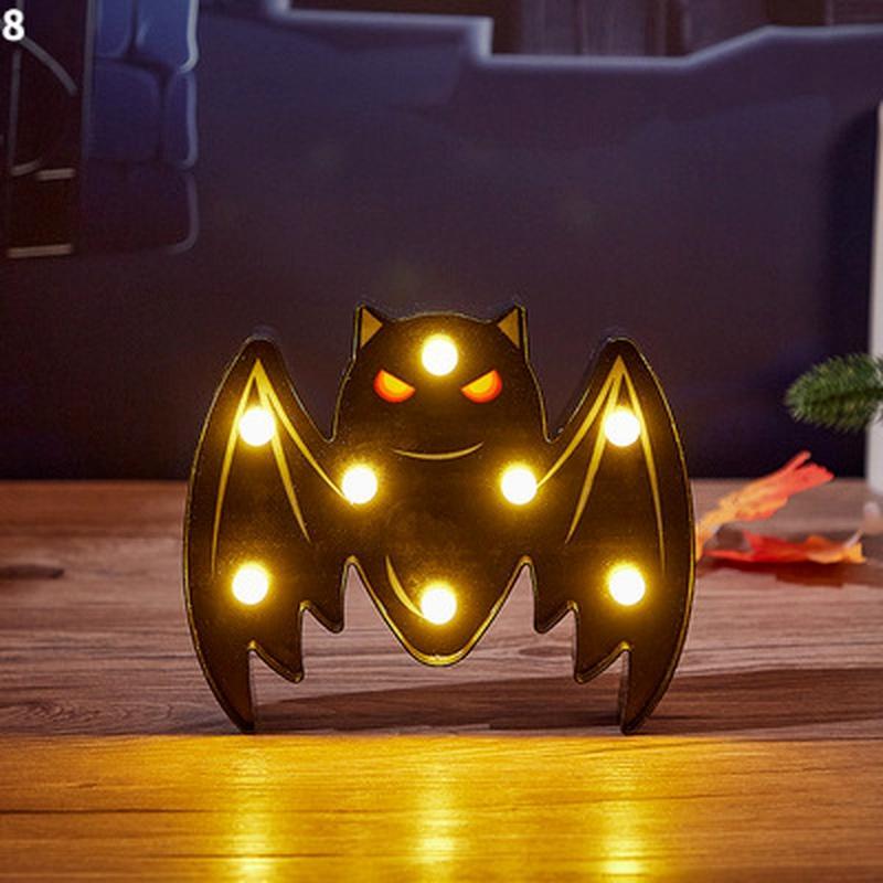 Ужас Хэллоуин Тыква Украшение Призрак Летучая Мышь Паук Светодиодный Ночник Праздничный Бар Домашняя Вечеринка Украшения Реквизит Украшения Хэллоуина