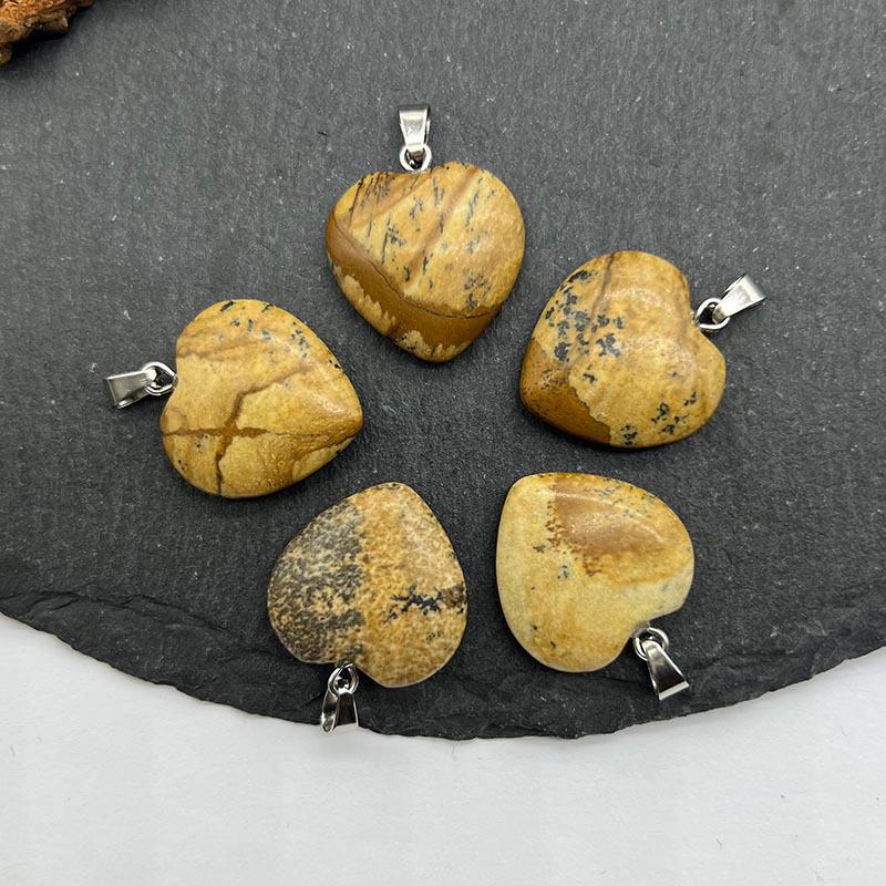 Ожерелье с подвеской из натурального хрустального камня в форме сердца, аксессуары - Ювелирные изделия с подвеской Love