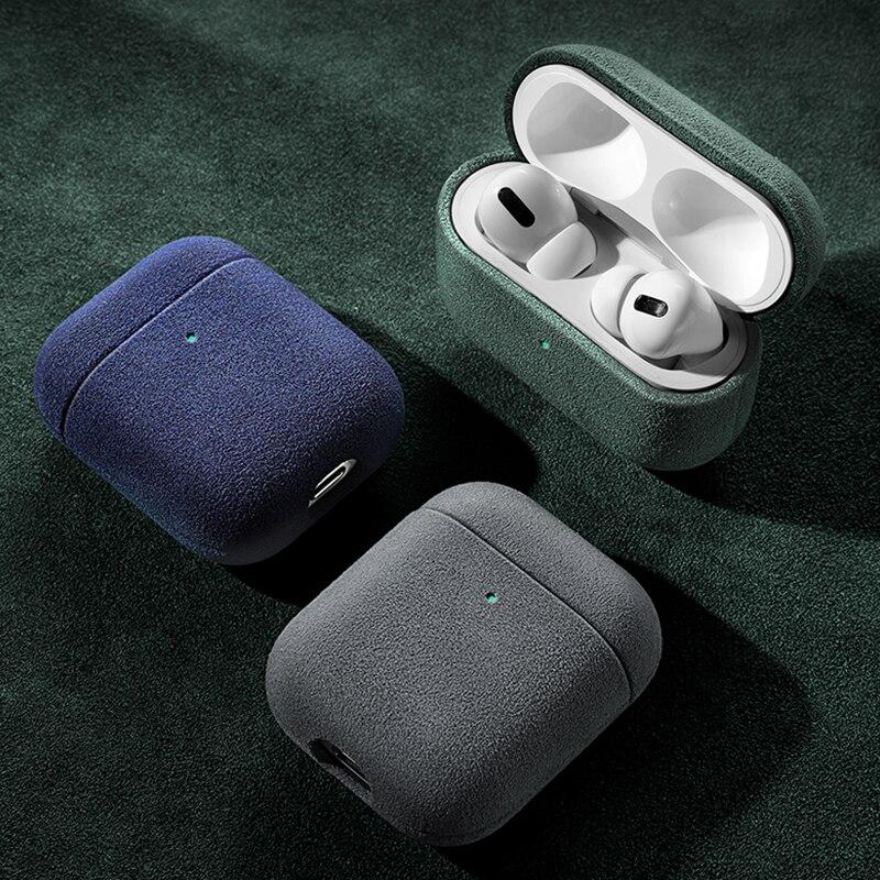 For Apple AirPods Pro Case Italian Alcantara Luxury Leather Protective Cover for AirPods Pro Bluetooth Earphone Cases
