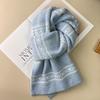 Корейский ретро снуд из шерсти с узором Fair Isle - Двусторонний, Защищающий от холода синий шарф