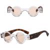 Trending UV400 Clear Ocean Lens Small Round Sunglasses Sun Glasses Rivets Punk Shades