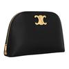 Celine Triomphe Zipper Closure Leather Clutch Women Clutch Black 10N073GEZ-38NO