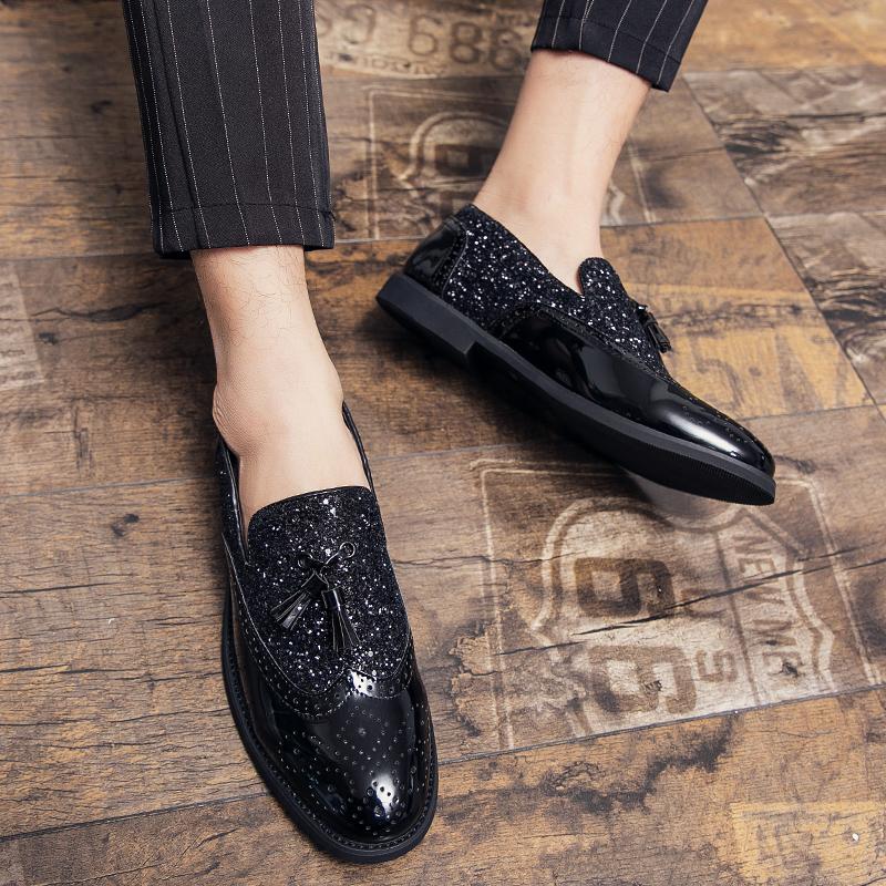 Luxury Brand High Quality Gold Tassel Loafers Shoes Men Soft Comfortable Mens Wedding Thick Sole Casual Shoes Men's Brogue Shoes