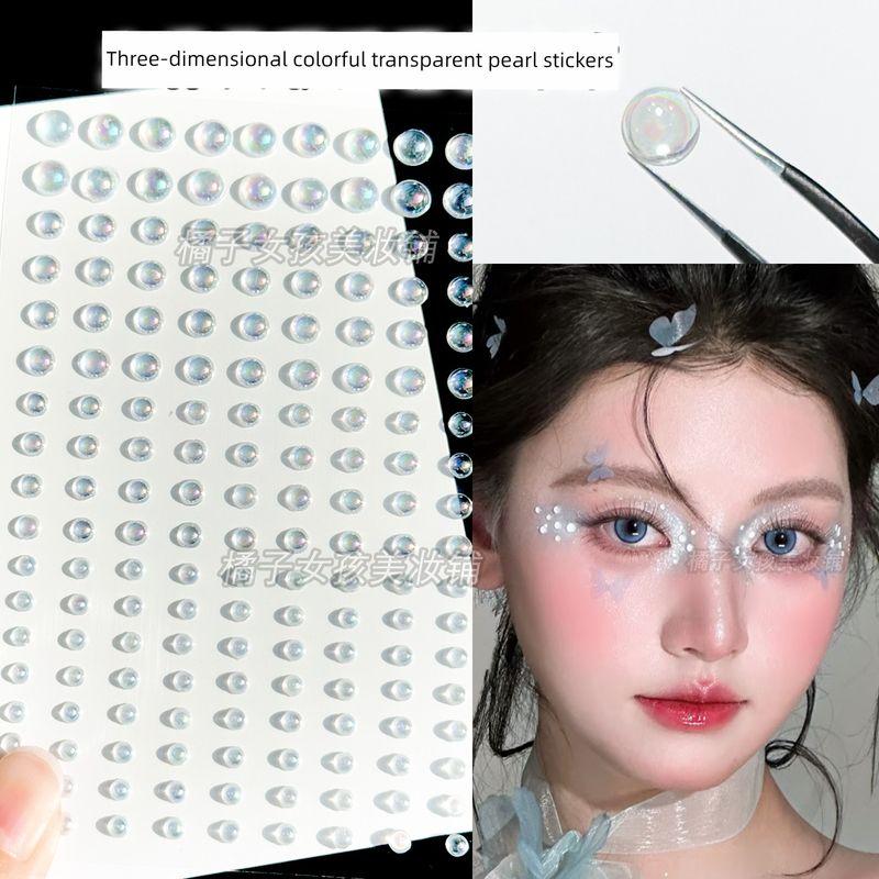 Music Festival Makeup Face Pasters Butterfly Ornament Star Moon Stick-on Crystals Concert Face Sticker Ornament Ornament Rhinestone Bright Diamond