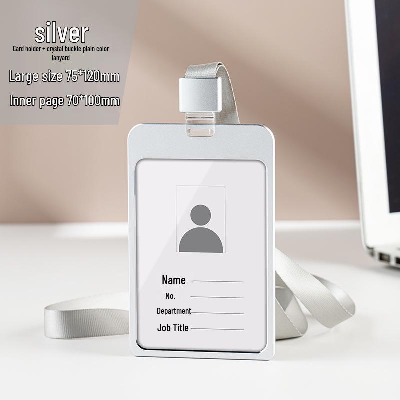 Алюминиевый держатель для ID-карты с кристальным карабином и шнурком для сотрудников и студентов