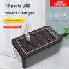 «10-портовое USB-зарядное устройство мощностью 50 Вт, поддерживает 5 В, 1 А/2,4 А, интеллектуальная микросхема, многопортовое мобильное зарядное устройство»