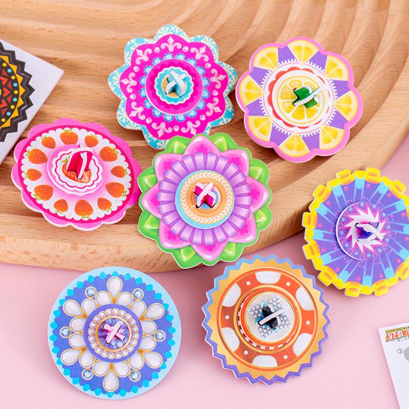 40Pcs DIY Mini 3D Paper Jigsaw Puzzles Gyro Spinning Top Toys for Kids Birthday Party Favors Baby Shower Gift Pinata Fillers