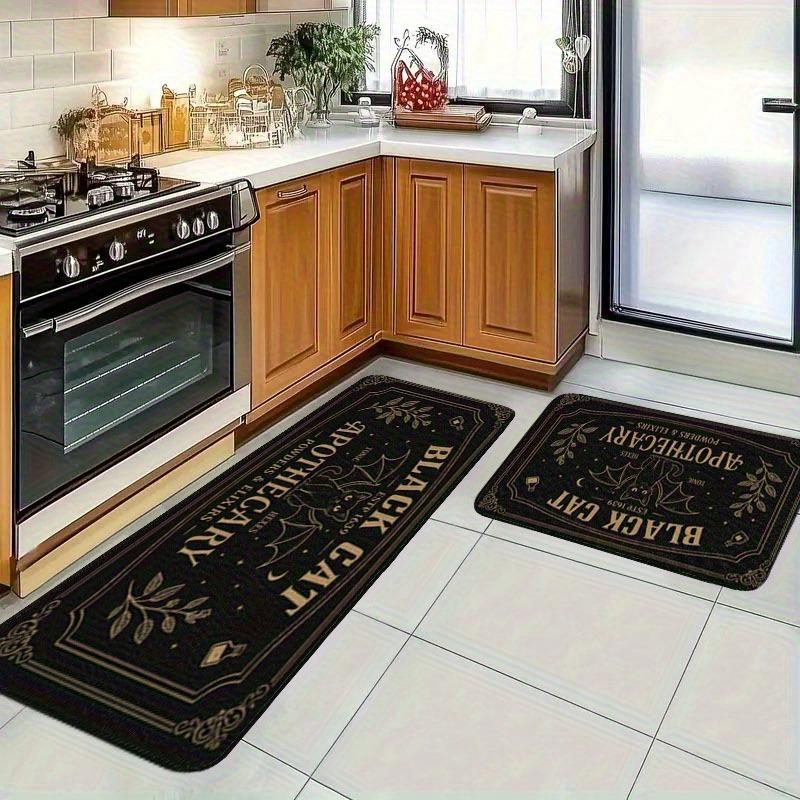 1PC Halloween Bat Cat Kitchen Rug Non-Slip Door Mat Pop design Bathroom Rug Bath Mat Carpet for Home Sink Laundry Decor