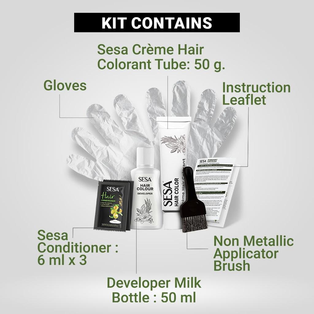 SESA Темно-коричневый 3.0 Краска для волос для мужчин и женщин 118 мл Упаковка 1 Закрашивает седину Придает блеск Стойкий Мягкий Глянцевый Финиш Краска для волос