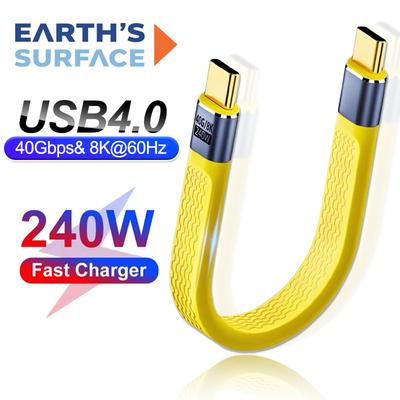 Кабель FPC USB 4.0 Gen3 40 Гбит/с 240 Вт PD3.1 Type C Кабель для быстрой зарядки Кабель для передачи данных USB C на Type C для iPhone 16 15 Pro Max Xiaomi 14