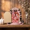 Openable Mini Wooden Ghost Door Figurine Rose Bow Welcome Ghost Door Craft Decor  Home Decor