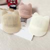Cartoon Ears Kids Hat Summer Straw Hollow Girl Boy Sun Hat Solid Color Snapback Children Baseball Cap Kids Beach Hat