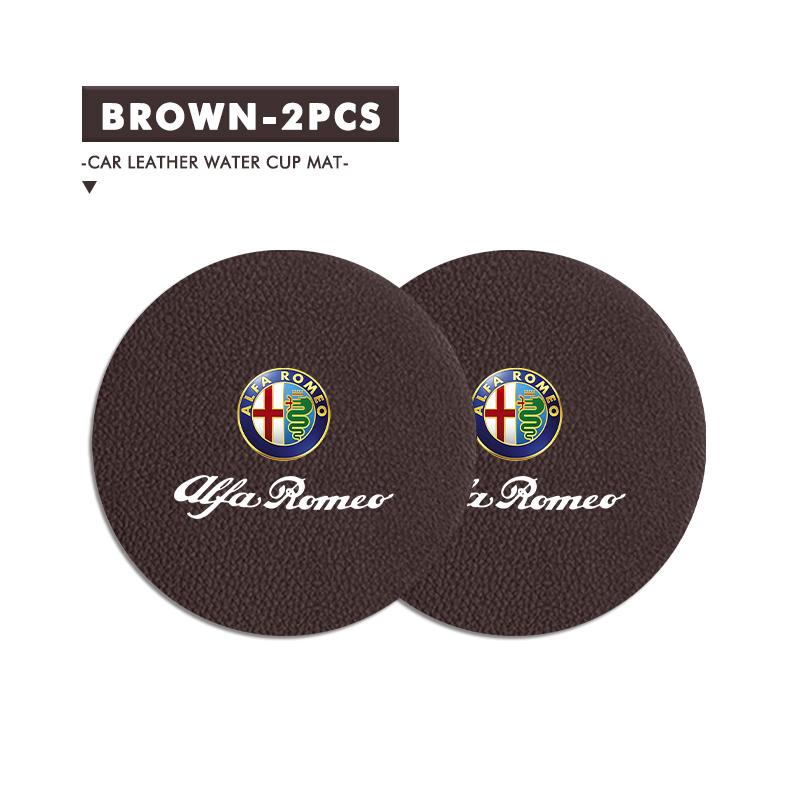 2Pcs Car Coasters Anti-slip Water Cup Drink Holder Accessories For Alfa Romeo 159 Giulietta Giulia 147 Mito 156 159 166 GT
