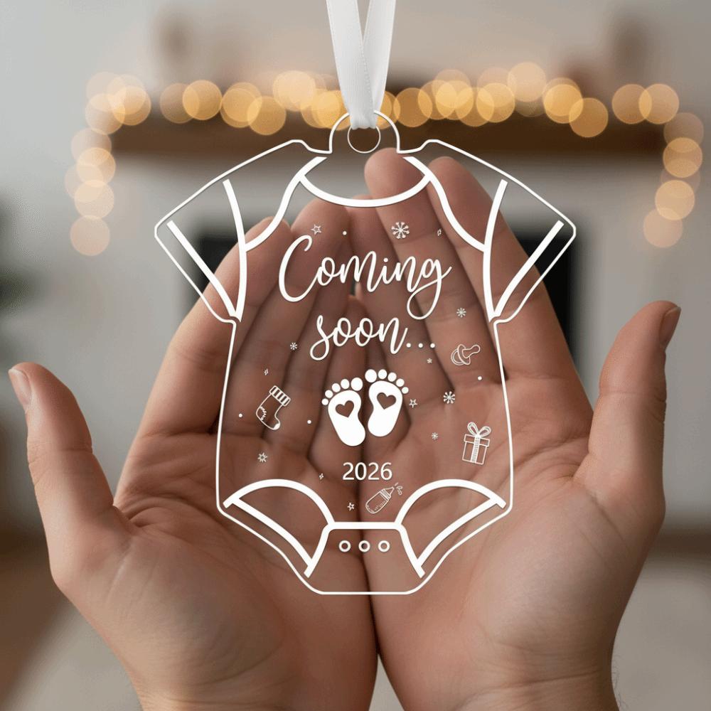 Акриловые Рождественские Украшения Персонализированное Объявление о Беременности Объявление о Беременности