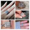 New Gorgeous Square Shape Women Ring Full Bling Iced Out Micro Pave Crystal Zircon Dazzling Bridal Ring Wedding Engage Ring