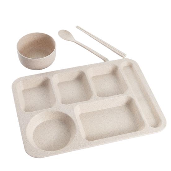 1 Set Individual Grid Stackable Food Plate Plastic Practical Food-grade Food Tray
