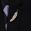 Z96 Retro Gold Leaf Feather Brooch for Men
