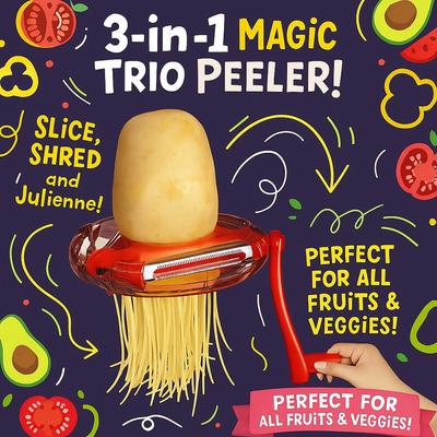 1шт 3 в 1 Magic Trio Peeler Set Slicer Shredder Peeler Julienne Cutter Multi Peel Blade Zesters Terter Kitchen Tool Accessories