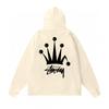Худи Stu Streetwear Зимняя теплая хлопковая толстовка на флисе с принтом букв Свободный крой Мужская