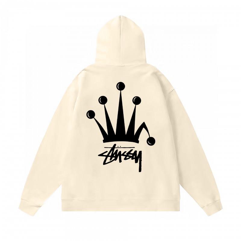 Худи Stu Streetwear Зимняя теплая хлопковая толстовка на флисе с принтом букв Свободный крой Мужская