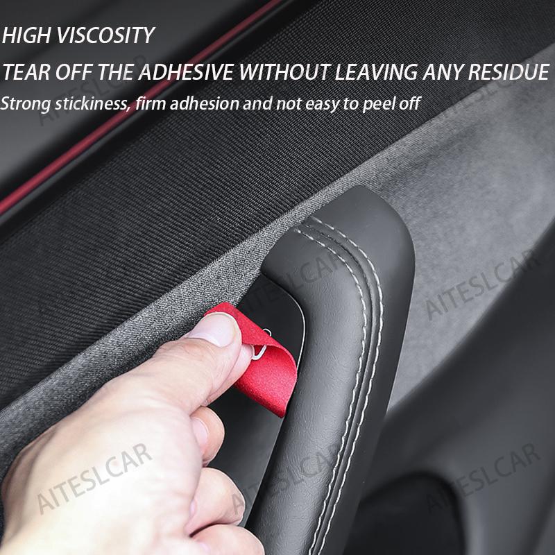 For Model Y Juniper 2026 Open Door Button Stickers for Tesla Model 3 Highland Handle Button Trim Protector Decals Car Accessorie