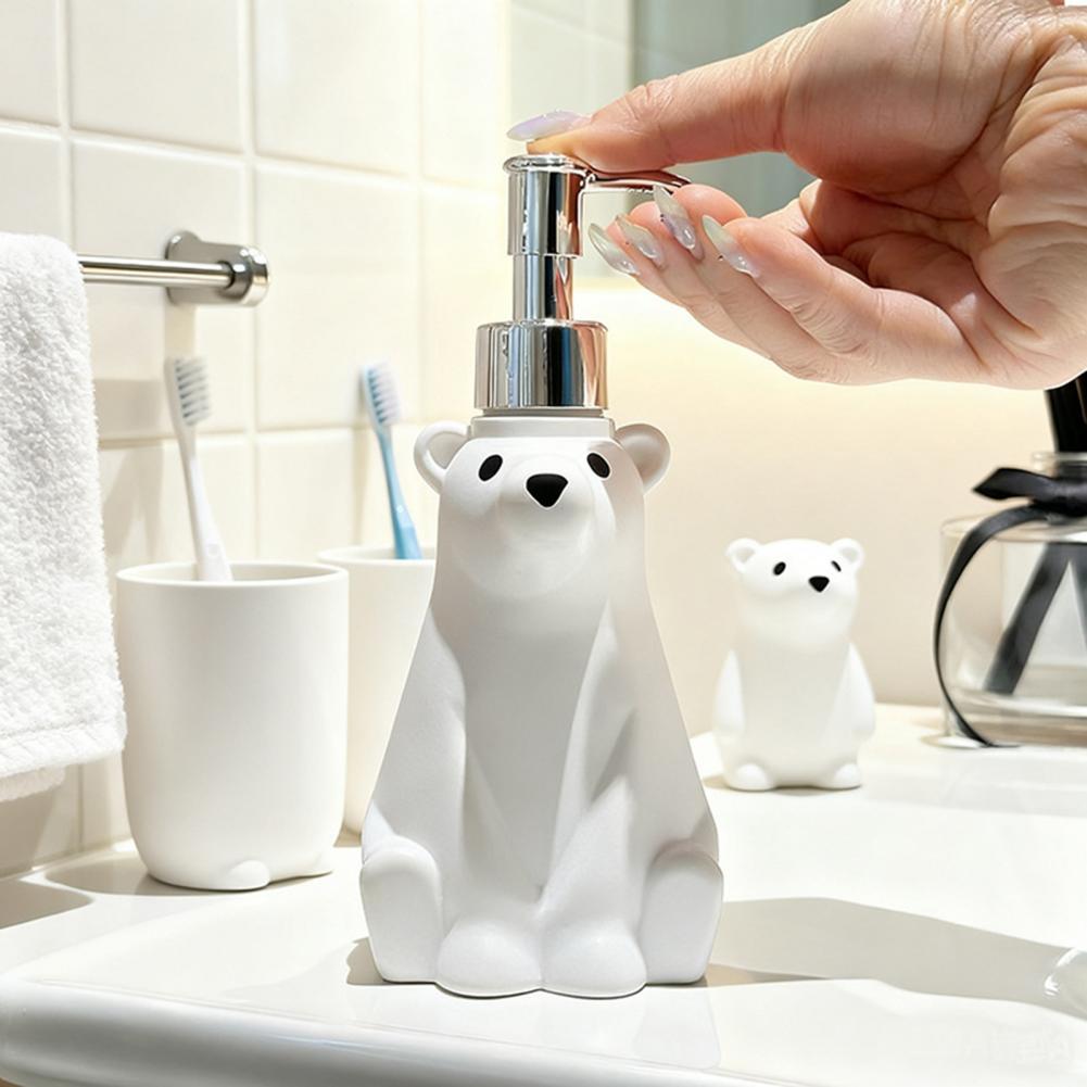 Диспенсер для мыла Ручной дозатор для мыла для посуды Бутылка Дизайн белого медведя Праздничный диспенсер для мыла для рук Украшение кухонной столешницы
