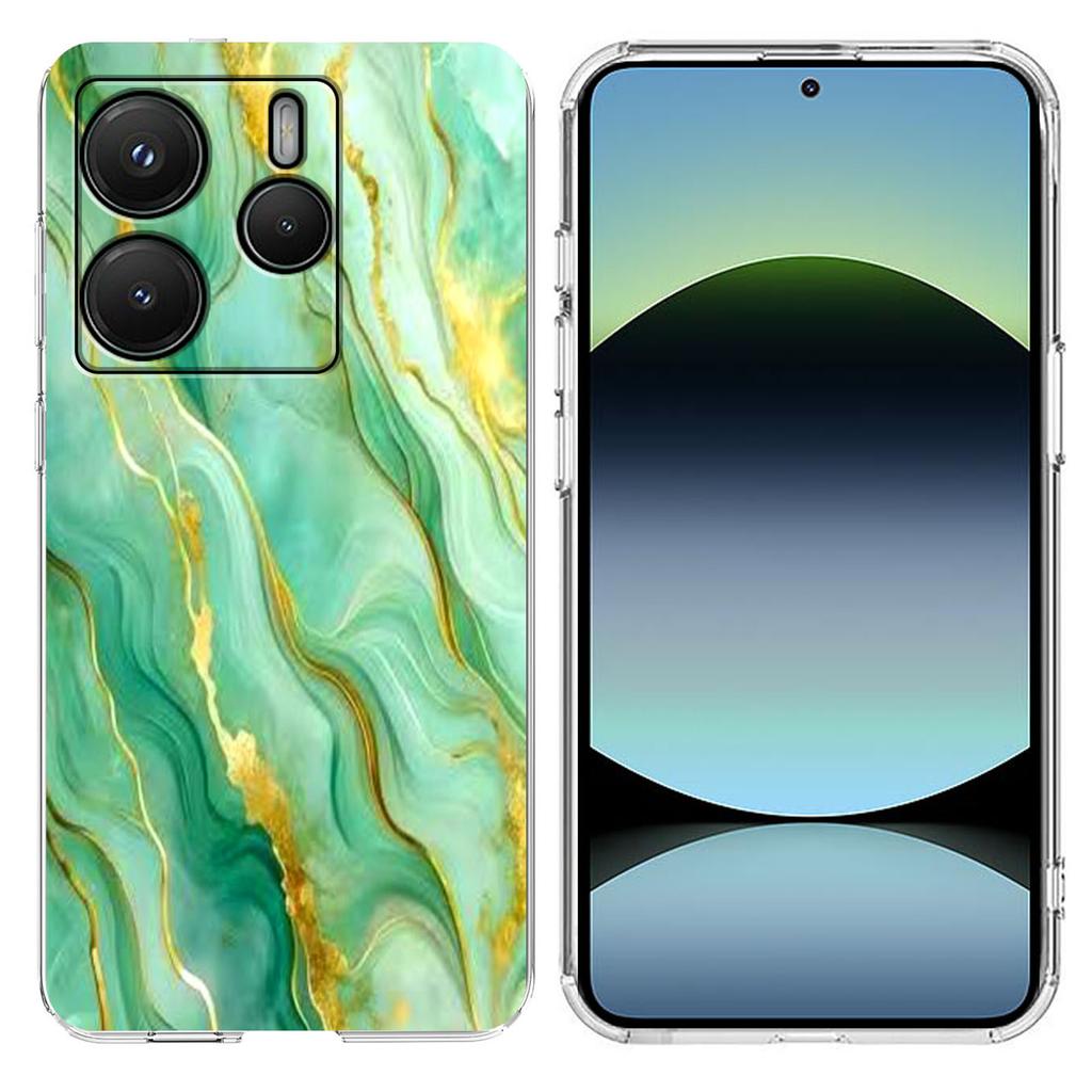 Для Xiaomi Redmi Note 14 4G (164,84мм) Чехол Печать Мраморный Узор Мягкий ТПУ Чехол для Телефона
