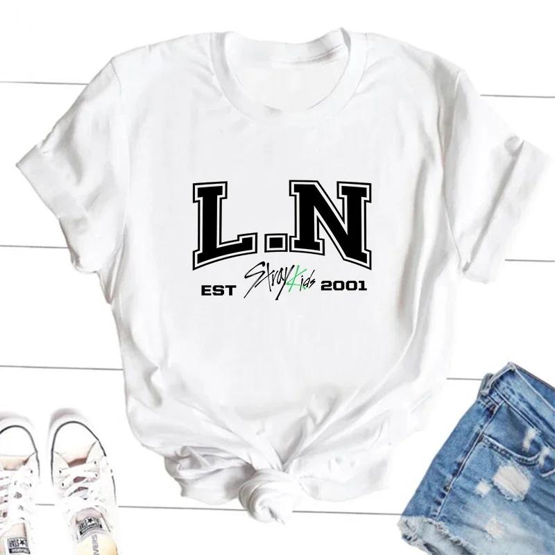 Футболки с участниками Stray Kids ZX TEE Футболка в корейском уличном стиле Футболка с графикой K-pop концерта SKZ Бан Чан Чанбин Ли Но Группа Музыкальная футболка