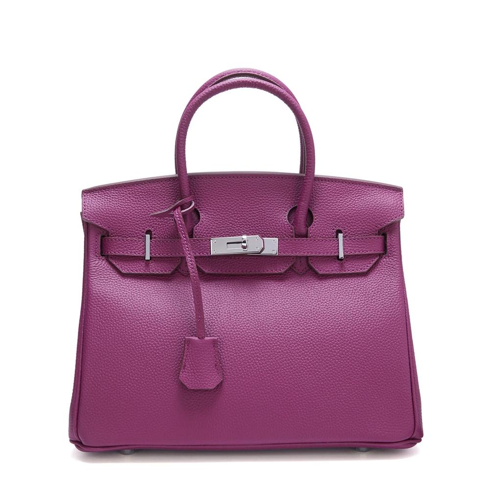 Новая серебряная пряжка металлическая платиновая сумка из натуральной кожи большая вместительная ручная женская сумка с узором личи верхний слой коровьей кожи сумка через плечо