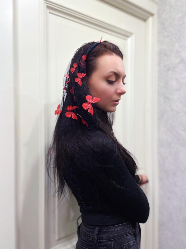 Желание Бабочка 3D Сетчатая Фата, Романтичный Церковный Наряд для Улицы