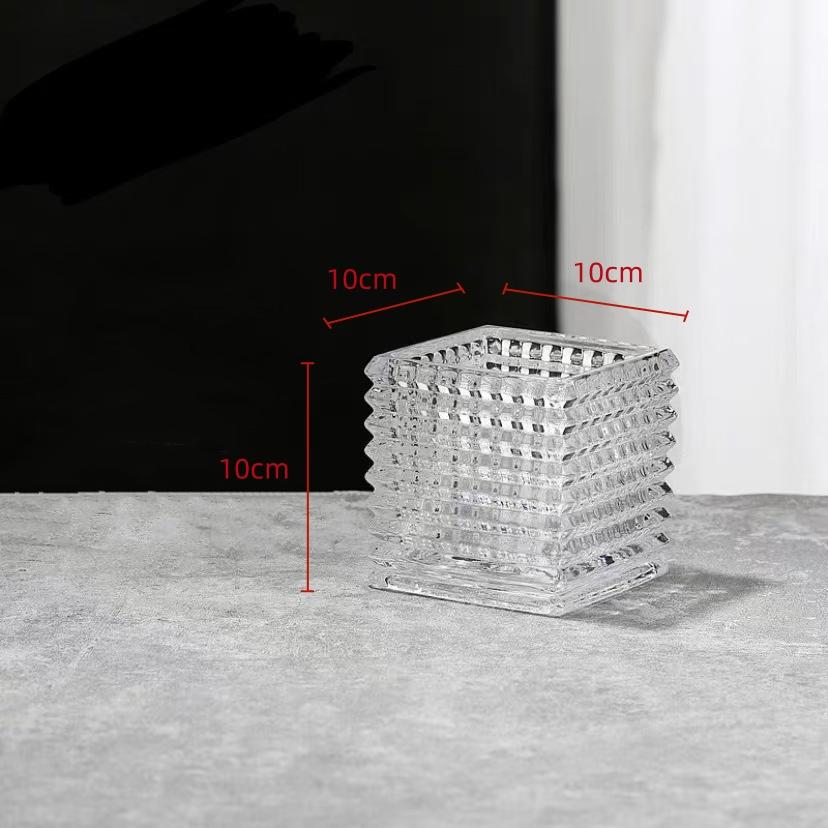 Прозрачная квадратная стеклянная ваза, геометрический квадратный цветочный горшок, цветочные композиции, аксессуары для террариума, украшения дома, аксессуары