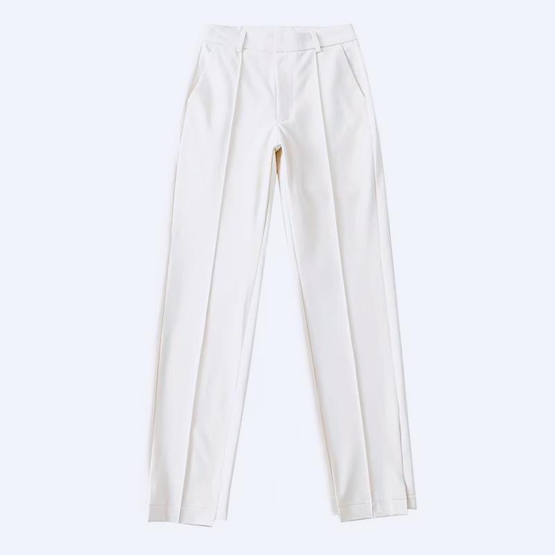 GMXIA Брюки деловые повседневные, весенние, однотонные, простые, модные, прямые, широкие брюки, облегающие